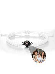 1 Stück personalisierte Foto-Projektions-Armband, rundes Projektions-Foto-Armband, buntes geflochtenes Projektions-Armband, geschlechtsneutrales Design, geeignet für Männer, Frauen, Paar, Familie, Freunde und Haustiere. Weihnachten, Halloween, Muttertag, Vatertag, Valentinstag und Geburtstagsgeschenk