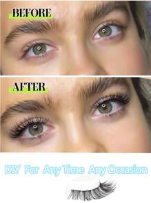 132pcs Brown & Black Eyelash Clusters, D Curl, 0.07D Handmade Lashes, Lightweight & Durable, Suitable For Beginners To Use At Home Or Outdoor, Applicable For Daily Life, Wedding, Date, Party, Music Festival, Halloween And Other Occasions - D - View 10