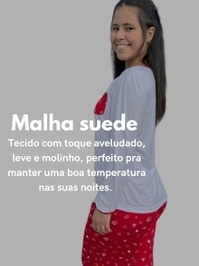 Suede Long Pajamas For Winter Cold Weather Women's Long Sleeve Warm Pajamas - Màu Xám nhạt - Xem 2