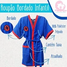 MeF Mae e Filho Children's Bathrobe For Teenagers Characters In Terry Cloth Fabric With Pocket And Embroidery - Green Beast Embroidery - View 3