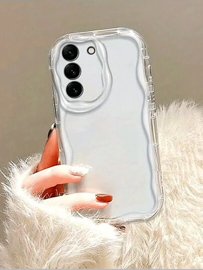 Funda protectora de teléfono de unicolor con textura ondulada y efecto de amortiguación compatible con XR/7/8, 16/16 Pro/16 Pro Max, 15 Pro Max, 13, 14, 11 y Galaxy S24, Galaxy S24+, Galaxy S24 Ultra, Galaxy S22, Galaxy A13 4G, Galaxy A52, Galaxy A52s 5G, Galaxy A23, Galaxy A35, Galaxy A25, Galaxy A73, Redmi Note 11, 11 Lite - Funda de TPU suave