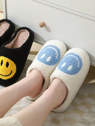 Pantuflas esponjosas, pantuflas de casa gruesas y cálidas de felpa para otoño e invierno