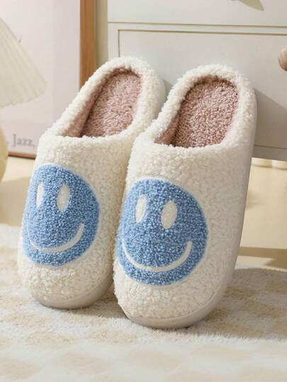 Fluffiga tofflor, varma tjocka plysch inomhustofflor för höst och vinter