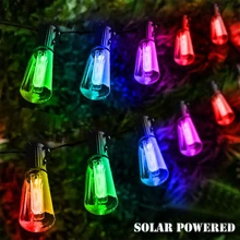 NetHong 30 LED Solar Powered Retro Bulb String Lights Garden Outdoor Fairy Christmas Lamps(6.5M/22FT) Solar Powered Patio Lights For Garden Yard Porch Wedding Party Decoration