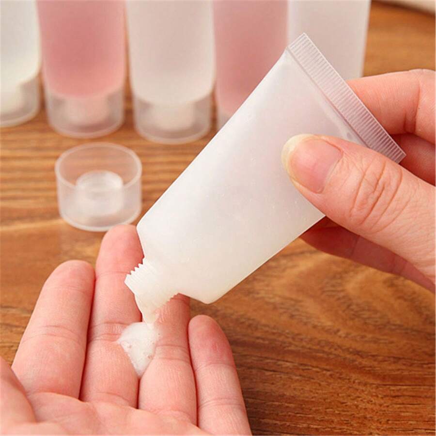 3pcs PE Soft Tubes 30ml Refillable Clear Scrube Cream Tube Facial Cleaner Handcream Container Portable Emulsion Dispensing Tube Es - Multicolor - View 1