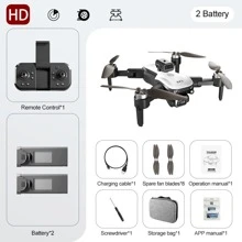 S2S 长续航无人机，带双摄像头，双折叠四轴飞行器高度保持器，体验无人机飞行的乐趣，遥控或手机双重操作，初学者男士礼物，户外经济型无人机