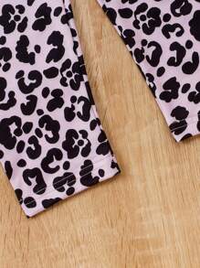 2pcs/Set Young Girl Cartoon Animal Printed Long Sleeve T-Shirt And Pants Comfortable Outfit - Pink - View 9