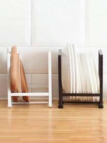 1pc Metal Plate Holder Organizer, Vertical Plate Rack, Dish Organizer For Cabinet, Drying Rack For Kitchen Cupboard, Kitchen Accessories - Multicolor - View 8