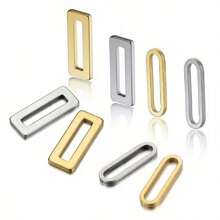10-20pcs Stainless Steel Geometric Square Oval Pendant, DIY Jewelry Findings For Necklace Bracelet Earring