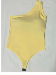 Basic Mula Manca Bodysuit With Padded Cup - 黃色 - 查看 2