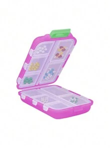 便携式周药盒，小巧口袋药品收纳盒，维生素和鱼油分隔盒 - 彩色 - 查看 12