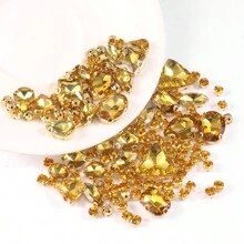 130 peças de strass de cristal de tamanhos variados, garras de vidro costuradas, enfeites de strass com parte traseira plana para artesanato faça você mesmo, roupas, sapatos, vestidos, acessórios de joias