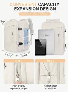 40L Travel Backpack For Women Men, Expandable Backpack 17 Inch Laptop Backpack Flight Approved Luggage Carry On Water Resistant Computer Backpack For Weekender Overnight Large Daypack Back Pack With Laptop Compartment Teacher Personal Item Backpack Rucksack Airplane Accessories Waterproof Hiking Business Trip Carry On Backpack - Multicolor - View 4