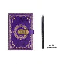 1入PC密碼鎖筆記本，復古日記夾書，會議記錄，學生辦公室可用的鎖定筆記本 - 彩色 - 查看 20
