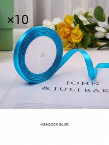 1pc (10 cuộn) Ruy băng trang trí rộng 1cm cho hoa, hộp đựng bánh, Giáng sinh, nơ, Ruy băng satin - Nhiều màu - Xem 26