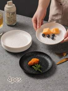 4件装轻奢家用岩板骨吐盘餐桌垃圾盘餐桌盘蛋糕盘零食盘圣诞礼物 - 彩色 - 查看 1
