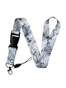 1pc Marble & Galaxy Pattern Lanyard, Suitable For Doctors, Nurses, Students, Teachers, Exhibition Staff ID Badge Holders, Can Be Used As Exhibition, Gift, Keychain Or Daily Use Car Accessories Bag Charm School