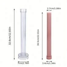 Khuôn nến nhựa cột dài sọc nhiều kích cỡ Đường ống hình trụ Giá đỡ nến Khuôn Acrylic Dụng cụ làm cột nghệ sĩ Trang trí tiệc - trắng - Xem 12