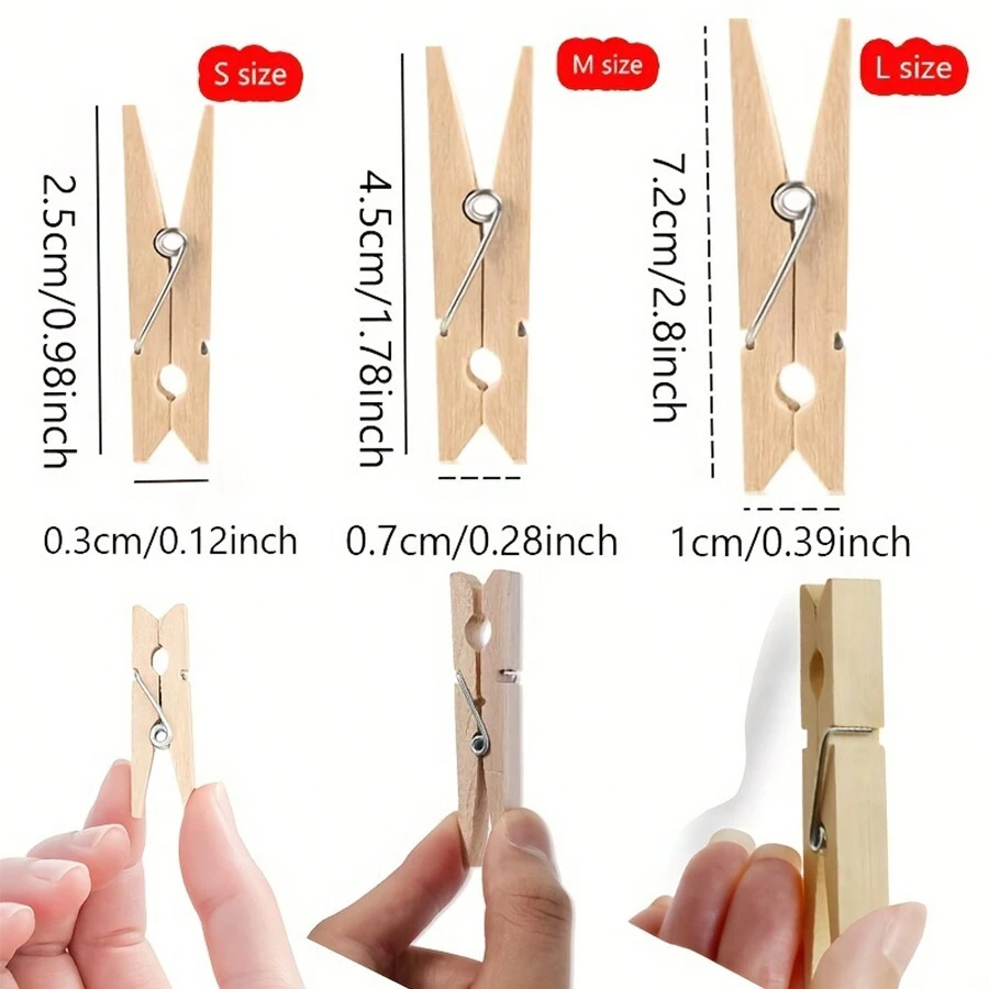 50 Chiếc Kẹp Quần Áo Cho Ảnh, Kẹp Quần Áo Nhỏ Bằng Gỗ Tự Nhiên Kẹp Quần Áo Bằng Gỗ Kẹp Gỗ Chịu Lực Để Treo Quần Áo Ảnh Ngoài Trời - Màu be - Xem 1