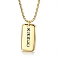 1pc Customized Stainless Steel Mirror Polished Dog Tag Pendant Necklace, Unique Design Hip Hop Couples Necklace, Engraved Jewelry For Daily Wear And Holiday Gatherings, Gift