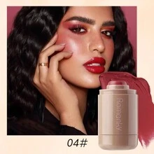 1 件装腮红混合棒红色粉色橙色面部唇部和眼部混合腮红膏多功能化妆圣诞节礼物（0.24 盎司） - 腮紅棒 - 查看 16