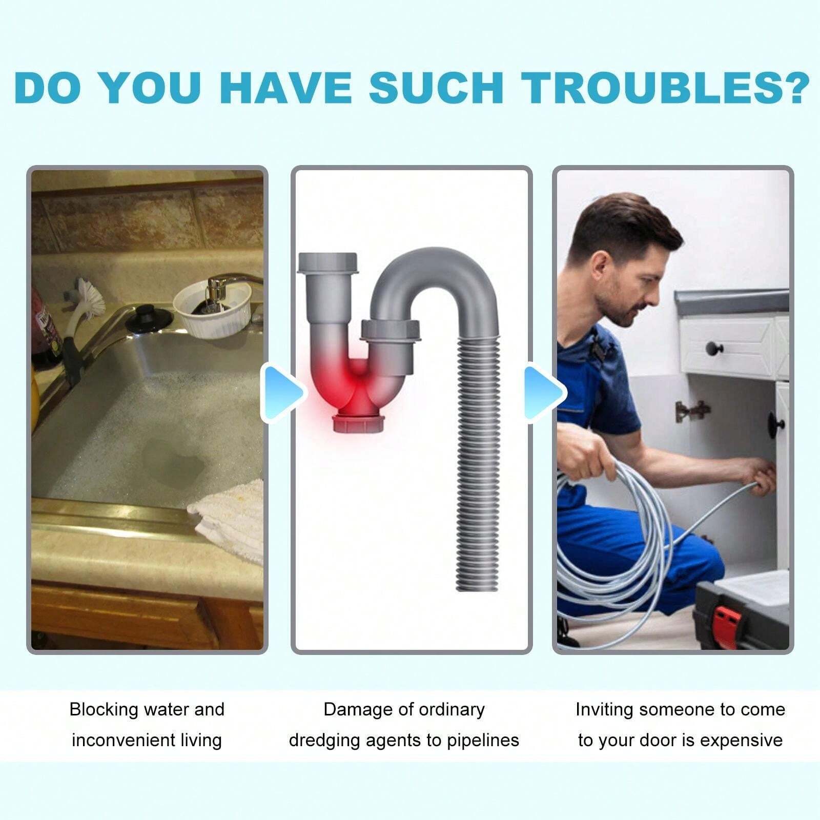 1pc Pipe Dredging Agent Quickly Drains The Kitchen And Bathroom Sewer