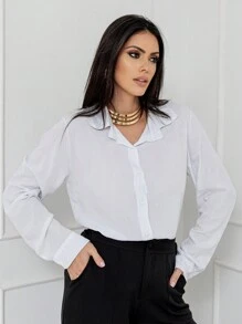 blusa camisa feminina manga long social