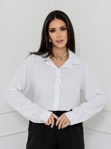 blusa camisa feminina manga long social
