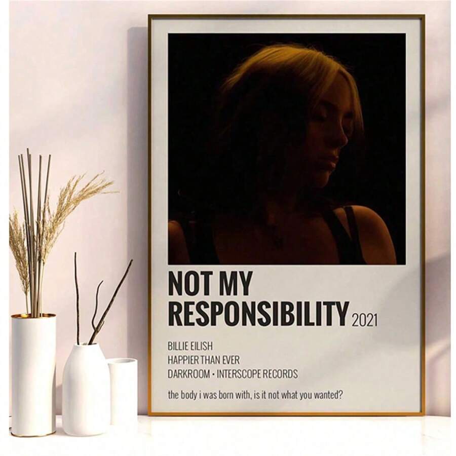 1pc, Canvas Printing Poster, Music Art, Retro Poster With English Quote