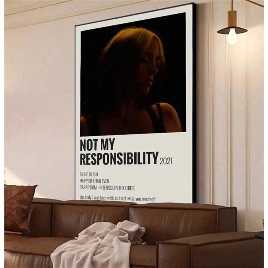 1pc, Canvas Printing Poster, Music Art, Retro Poster With English Quote