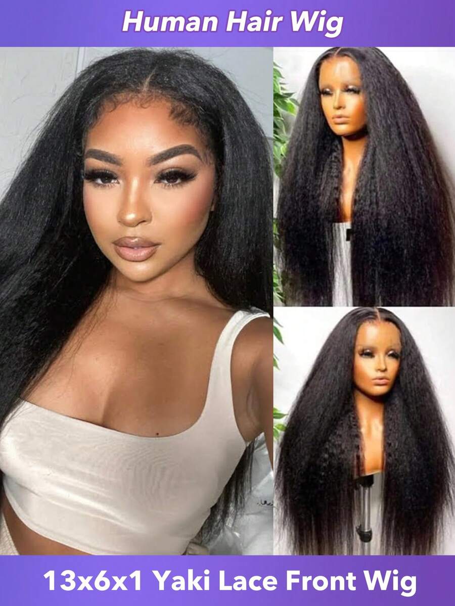 Kinky Yaki 直发 13x6x1 蕾丝前假发 女士真发 150-200% 密度巴西原生发 自然色 16-20 英寸 - SNatural - 查看 1