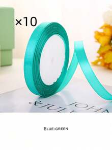 1pc (10 cuộn) Ruy băng trang trí rộng 1cm cho hoa, hộp đựng bánh, Giáng sinh, nơ, Ruy băng satin - Nhiều màu - Xem 33