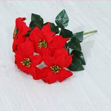 1/3/5 Pcs Christmas Parrot Beak Artificial Flower Bouquet With 5/7 Flowers For Christmas Decoration And Arrangements - 7 bông hoa 35CM - Xem 8