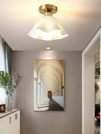 1 pezzo Lampadario da soffitto moderno E27 con design minimalista nei colori nero/bianco/oro per veranda o balcone (lampadina non inclusa)