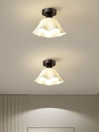 1pc Modern E27 Ceiling Light With Black/White/Gold Color Minimalist Design For Porch Or Balcony, (Bulb Not Included)