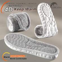 1 paar 4D Cloud Technology Pluche verdikte binnenzolen voor de winter, zachte comfortabele onderkant Kasjmier warme koudebestendige binnenzolen voor mannen en vrouwen