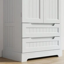 Asofer Kitchen Cabinet, 120CM Tall Kitchen Cupboard, Pantry Cupboard, Buffet Cupboard With Adjustable Shelves, Dining Room Cupboard With Drawers, For Living Room Kitchen, Valentine's Day Ideas - 白色 - 查看 4