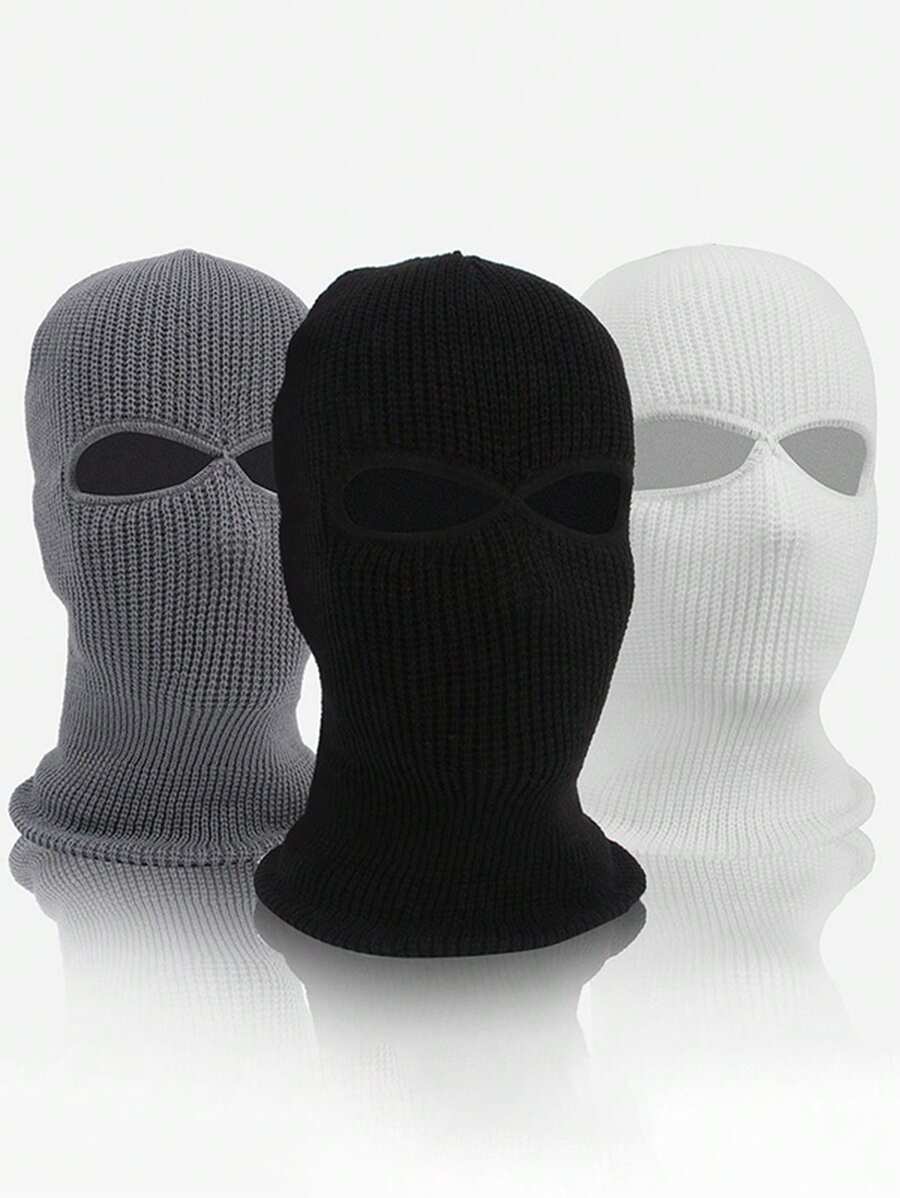 1Pc Motorcycle&Bicycle Riding Windproof Knit Hat Skiing Mask Warm Balaclava Full Face Cover Headwear Unisex Outdoor Sports Cycling Hiking Fishing Hat