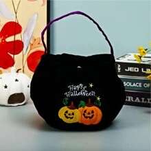 1 件万圣节南瓜袋讨糖袋，恐怖派对节日气氛装扮装饰糖果袋，恐怖南瓜桶，万圣节装饰，万圣节用品，万圣节派对万圣节万圣节装饰万圣节装饰品万圣节家居万圣节派对万圣节袋万圣节派对