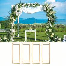 4Pcs Metal Flower Stand Party Wedding Centerpiece Column Holder Rack Decor - Vàng - Xem 6