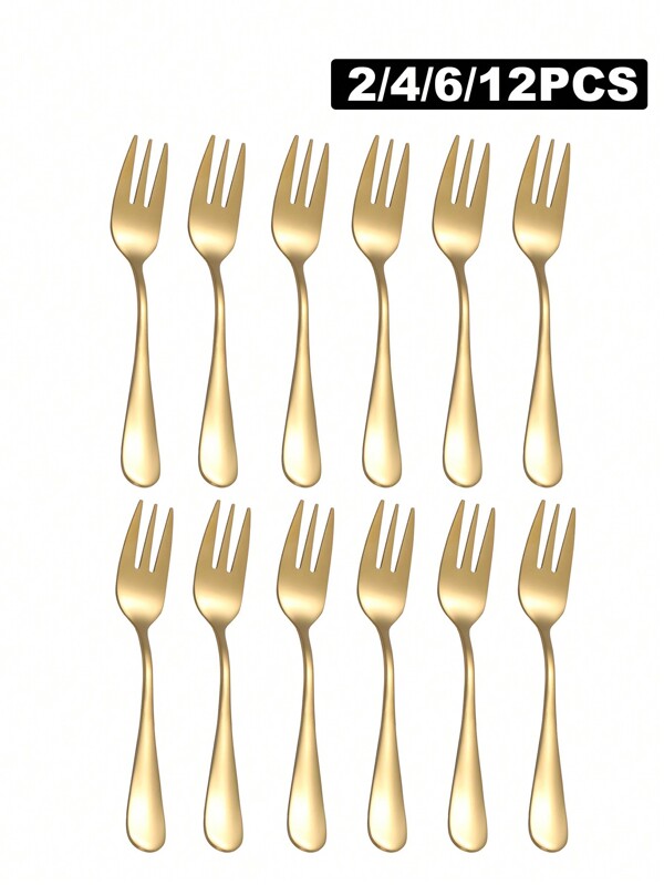 2/4/6/12 pièces Fourchettes à dessert et à fruits en acier inoxydable pour la maison, le café et les cadeaux de fête, la cuisine, les cadeaux de Noël, les fournitures scolaires