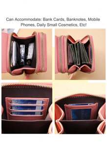 全新触屏手机包女式小号斜挎可爱学生手机包女士返校女士手机包女士钱包钱包 - 黑色 - 查看 4