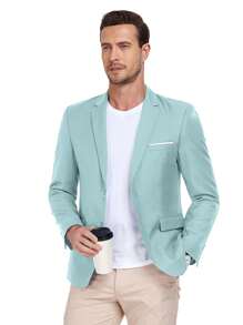 Chaqueta de traje ajustada color verde menta para hombres - verde menta - Ver 1
