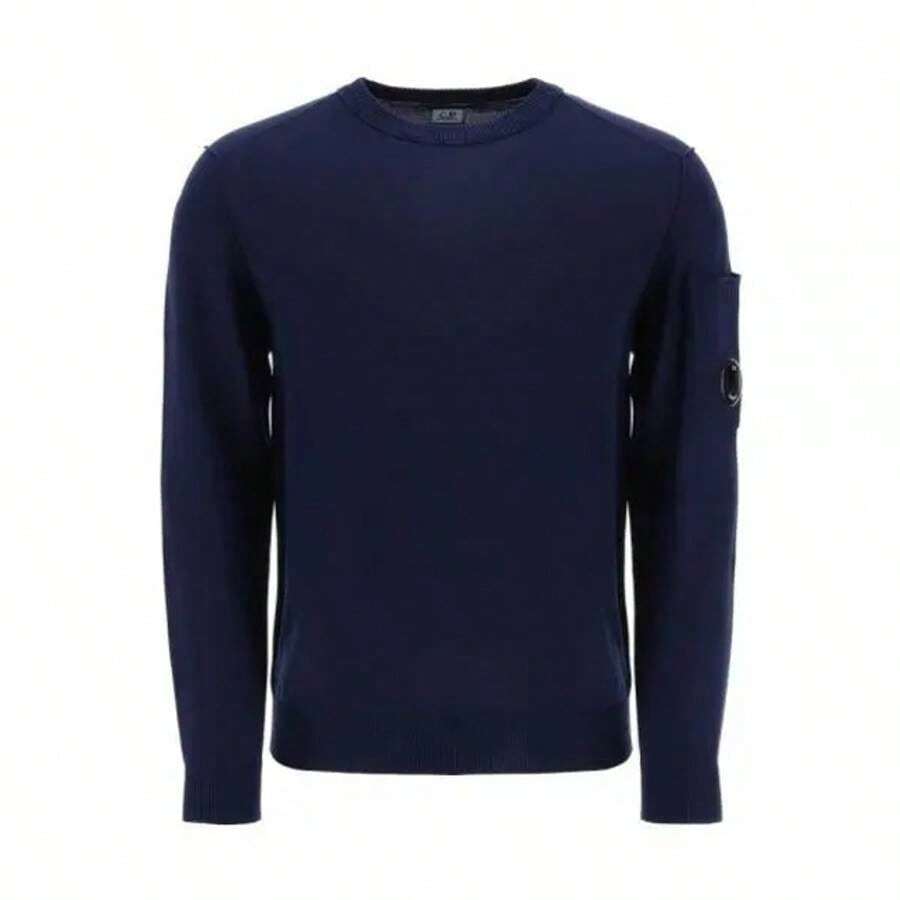 C.P. Company Filoscozia Lens Crew Neck Knit Top Blue - Blue - View 1