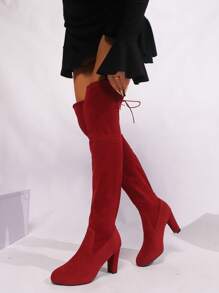 2024 New Autumn/Winter Plus Size Women Tall Boots, Over The Knee Long Boots, Slimming Chunky High Heel Women Boots