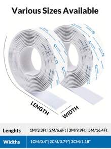 Hook And Loop Double-Sided Tape, Self-Adhesive Hook-And-Loop, For Window Fixation, Photo Frame, Mosquito Net, Carpet, Car Strong Adhesive - White - View 5