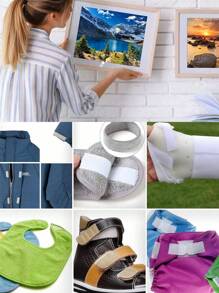 Hook And Loop Double-Sided Tape, Self-Adhesive Hook-And-Loop, For Window Fixation, Photo Frame, Mosquito Net, Carpet, Car Strong Adhesive - White - View 3