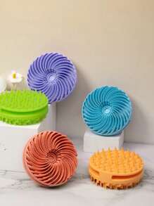 1 件装柔软硅胶身体去角质刷，手持式淋浴清洁刷，硅胶身体刷，用于淋浴，具有温和去角质和按摩功能，包，收纳袋，收纳盒，发夹 - 彩色 - 查看 7