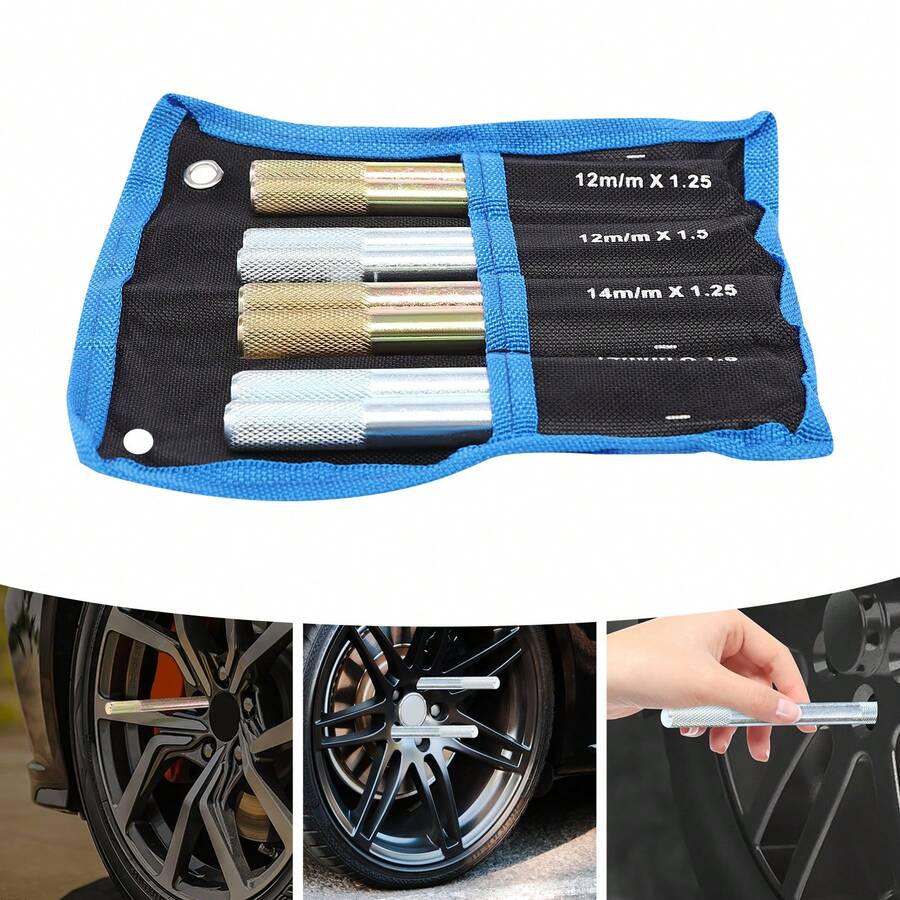 ZhdnBhnos 8pcs Automotive Wheel Alignment Bolt, Wheel Guide Pin, Wheel Positioning Pin, Wheel Mounting Guide Tool - 5*5*17cm/1.97*1.97*6.69in - View 1