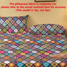 1 Stück Kissenbezug mit Boho Muster, mit Bürsteffekt, weicher Kissenbezug mit Klettverschluss für Schlafzimmer, Bettwäsche